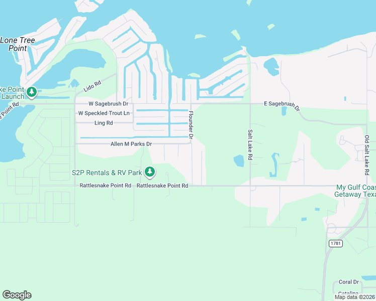 map of restaurants, bars, coffee shops, grocery stores, and more near 298 Allen M Parks Drive in Rockport