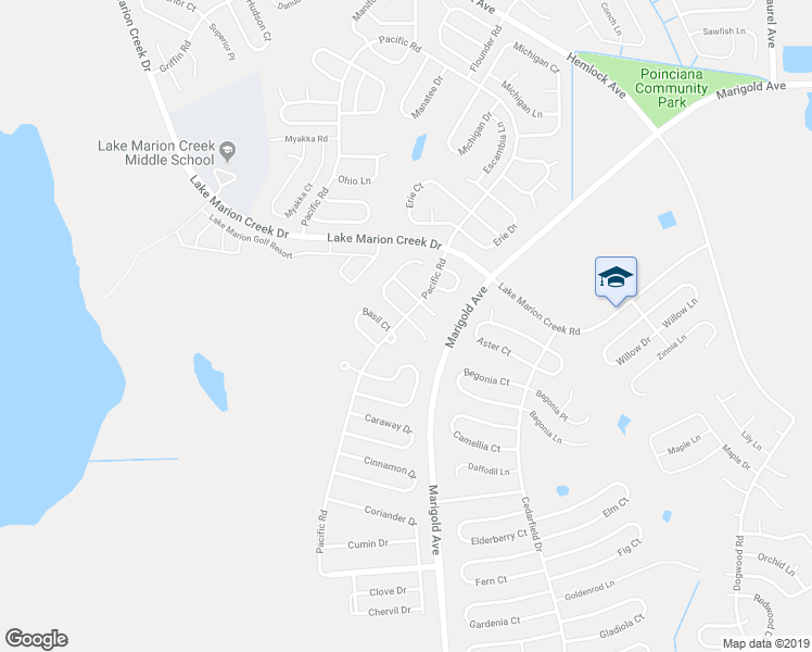 map of restaurants, bars, coffee shops, grocery stores, and more near 402 Anise Lane in Kissimmee