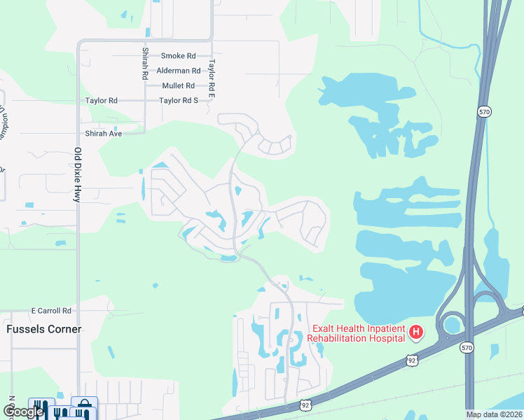 map of restaurants, bars, coffee shops, grocery stores, and more near 404 Seawane Circle in Auburndale