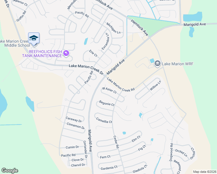 map of restaurants, bars, coffee shops, grocery stores, and more near 321 Aster Court in Poinciana