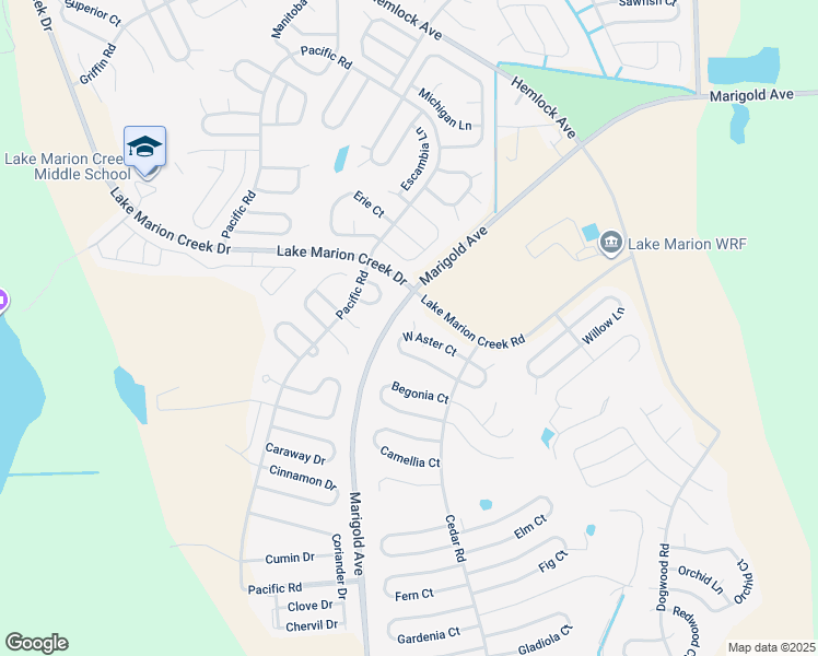 map of restaurants, bars, coffee shops, grocery stores, and more near 340 Aster Court in Poinciana