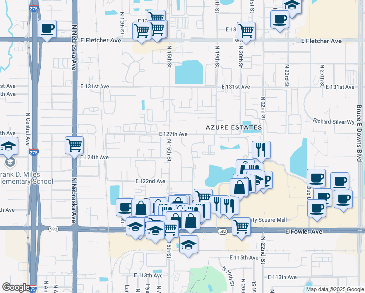 map of restaurants, bars, coffee shops, grocery stores, and more near 1519 Doby Circle in Tampa