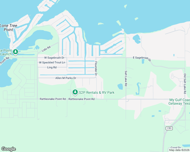 map of restaurants, bars, coffee shops, grocery stores, and more near 298 Allen M Parks Drive in Rockport