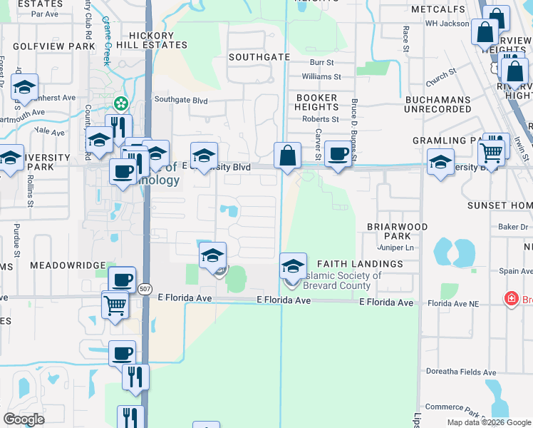 map of restaurants, bars, coffee shops, grocery stores, and more near 336 Peck Street in Melbourne