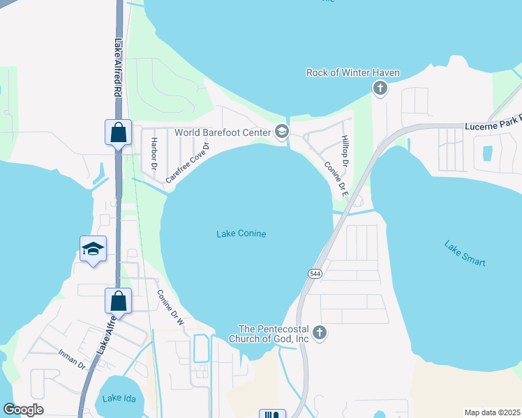 map of restaurants, bars, coffee shops, grocery stores, and more near 4007 Island Lakes Drive in Winter Haven