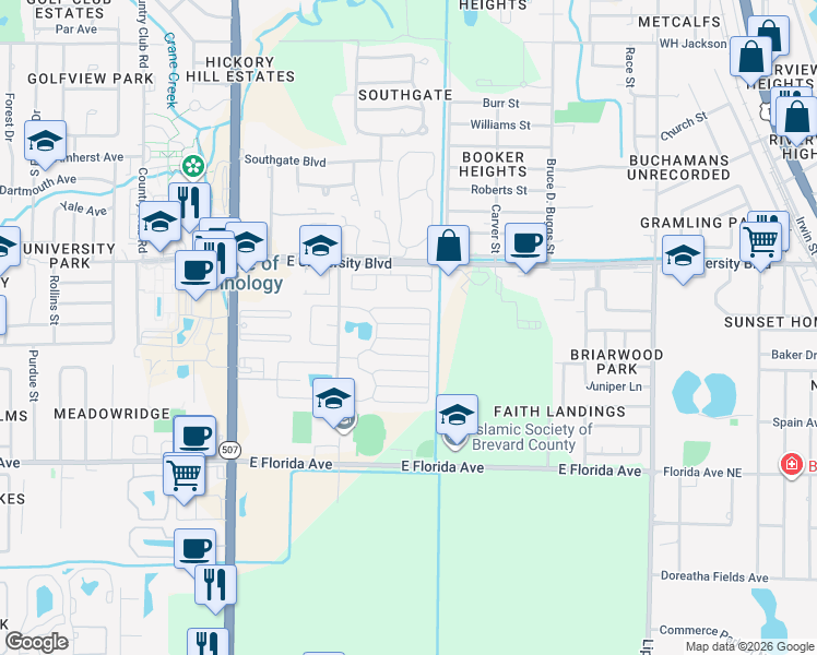 map of restaurants, bars, coffee shops, grocery stores, and more near 336 Peck Street in Melbourne