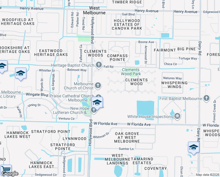 map of restaurants, bars, coffee shops, grocery stores, and more near 770 Samuel Chase Lane in Melbourne
