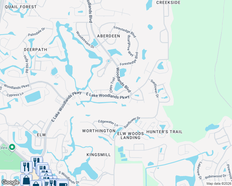 map of restaurants, bars, coffee shops, grocery stores, and more near 1177 Clays Trail in Oldsmar
