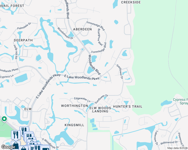 map of restaurants, bars, coffee shops, grocery stores, and more near 216 Clays Trail in Oldsmar