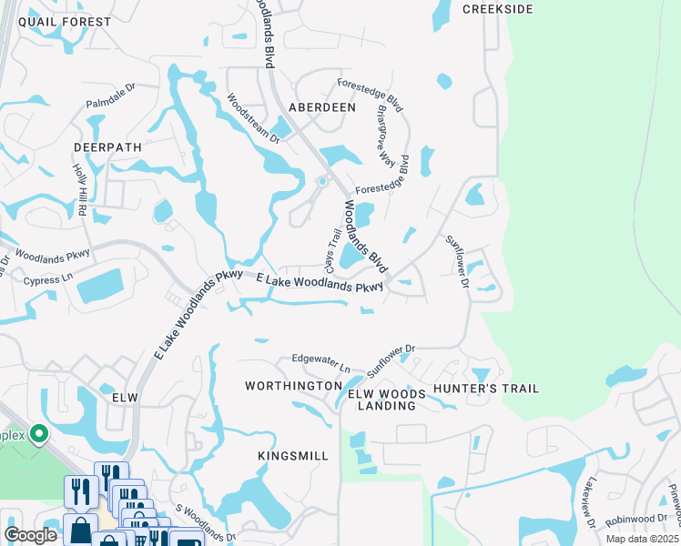 map of restaurants, bars, coffee shops, grocery stores, and more near 1171 Clays Trail in Oldsmar