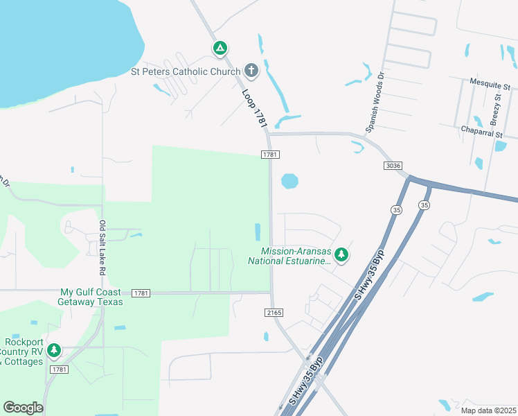 map of restaurants, bars, coffee shops, grocery stores, and more near 2611 Farm to Market Road 1781 in Rockport
