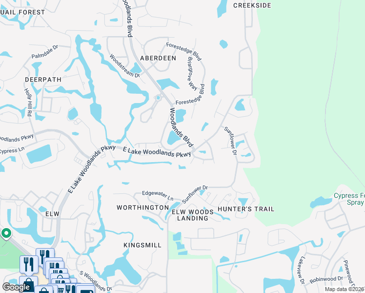 map of restaurants, bars, coffee shops, grocery stores, and more near 114 Clays Trail in Oldsmar