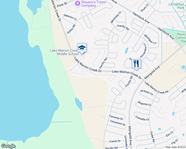 map of restaurants, bars, coffee shops, grocery stores, and more near 760 Lake Marion Golf Resort in Poinciana
