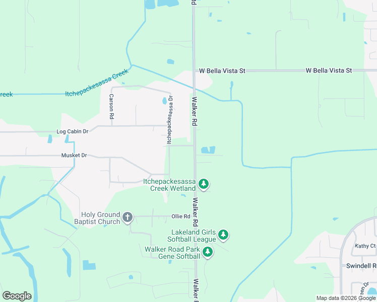 map of restaurants, bars, coffee shops, grocery stores, and more near 1440 Walker Road in Lakeland