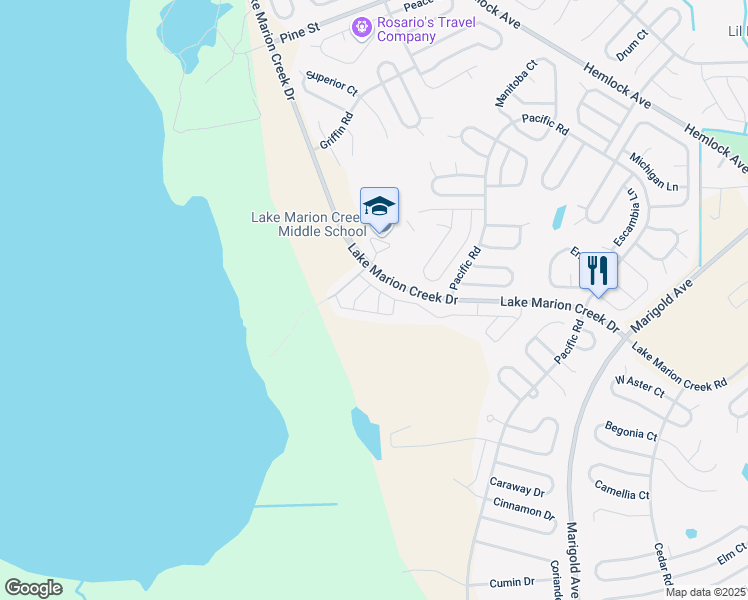map of restaurants, bars, coffee shops, grocery stores, and more near 267 Grand Rapids Drive in Kissimmee