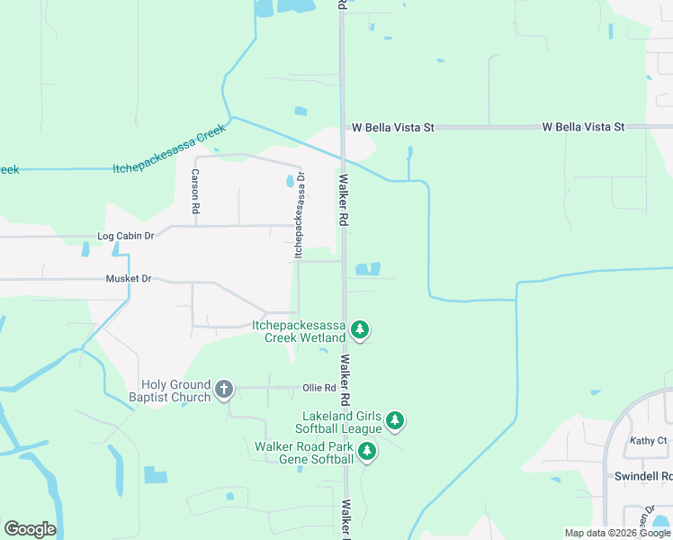 map of restaurants, bars, coffee shops, grocery stores, and more near 1440 Walker Road in Lakeland