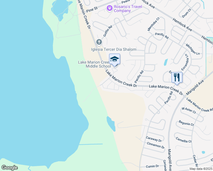 map of restaurants, bars, coffee shops, grocery stores, and more near 301 Port Pleasant Drive in Kissimmee