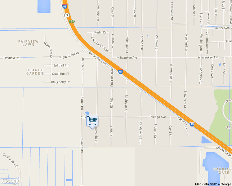 map of restaurants, bars, coffee shops, grocery stores, and more near 2721 Ohio Street in Melbourne