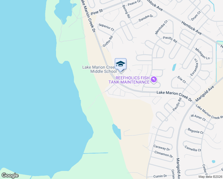 map of restaurants, bars, coffee shops, grocery stores, and more near 19202 Indian Creek Drive in Poinciana