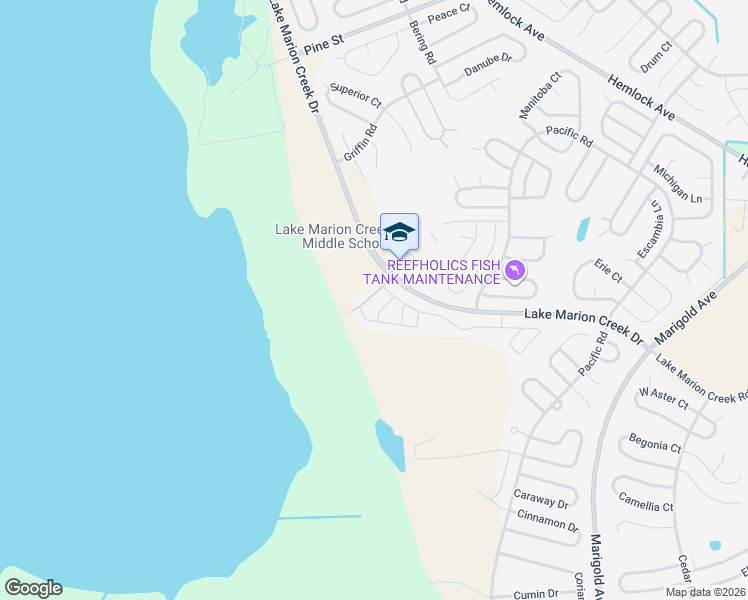 map of restaurants, bars, coffee shops, grocery stores, and more near 20101 Indian Creek Drive in Poinciana