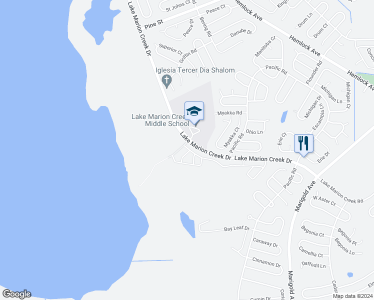 map of restaurants, bars, coffee shops, grocery stores, and more near 361 Port Pleasant Drive in Kissimmee