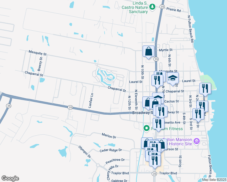 map of restaurants, bars, coffee shops, grocery stores, and more near 212 Sandollar Circle in Fulton