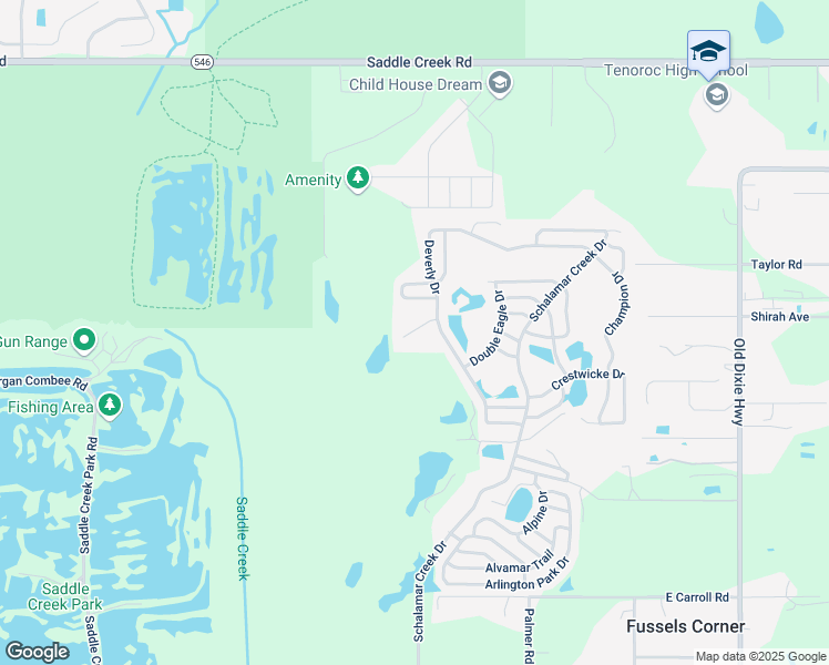 map of restaurants, bars, coffee shops, grocery stores, and more near 4301 Doral Court in Lakeland