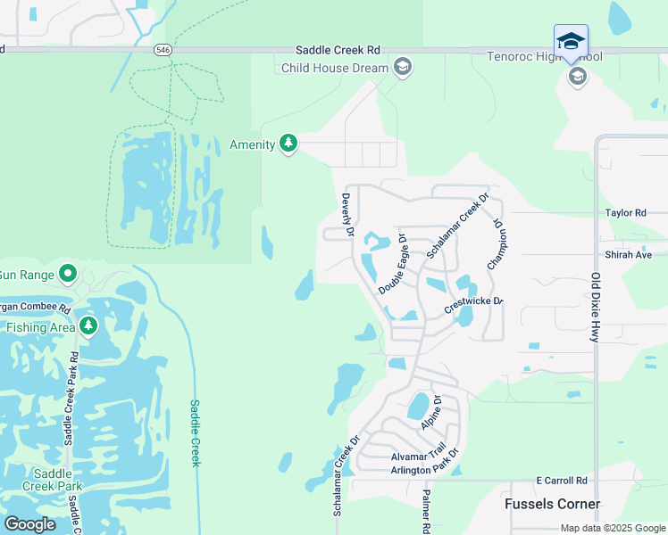 map of restaurants, bars, coffee shops, grocery stores, and more near Doral Court in Lakeland