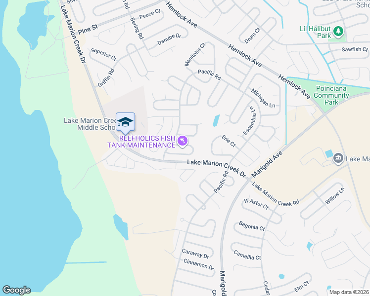 map of restaurants, bars, coffee shops, grocery stores, and more near 415 Arkansas Court in Kissimmee