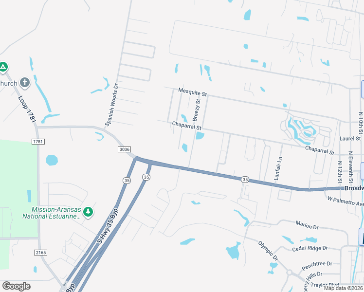 map of restaurants, bars, coffee shops, grocery stores, and more near 2210 Chaparral Street in Rockport