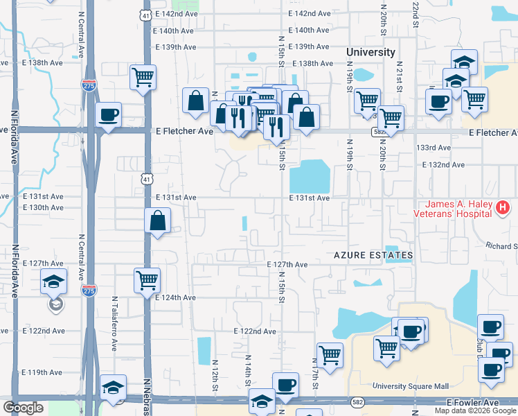 map of restaurants, bars, coffee shops, grocery stores, and more near 1407 Marathon Key Drive in Tampa