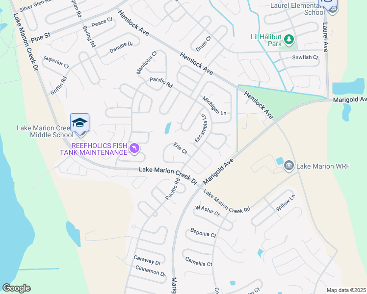 map of restaurants, bars, coffee shops, grocery stores, and more near 309 Erie Court in Kissimmee