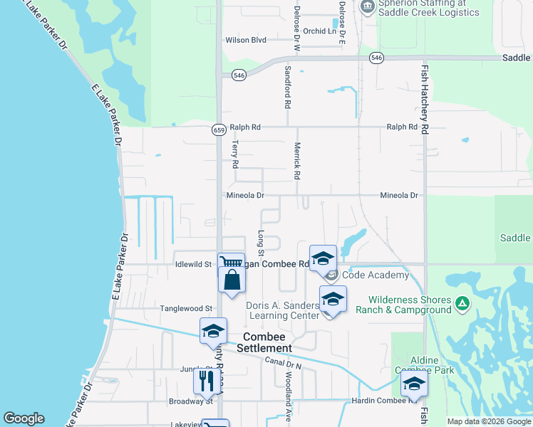 map of restaurants, bars, coffee shops, grocery stores, and more near 2724 Doyle Circle in Lakeland