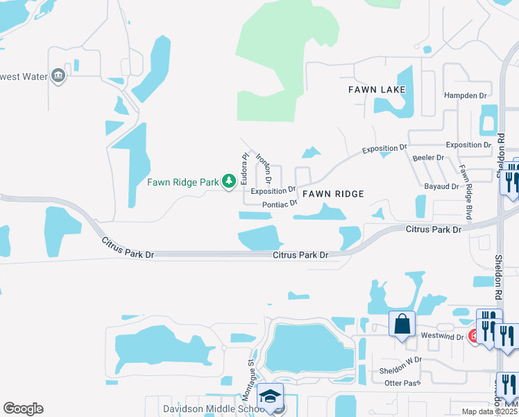 map of restaurants, bars, coffee shops, grocery stores, and more near 9330 Pontiac Drive in Westchase