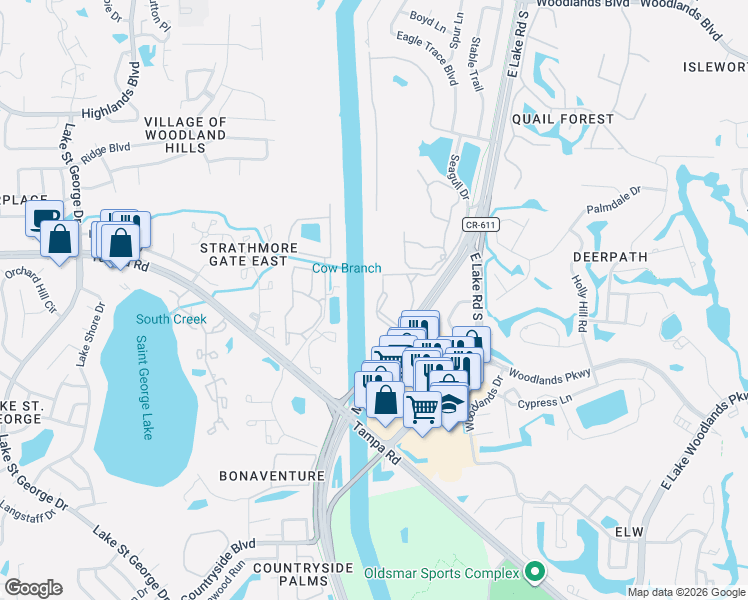 map of restaurants, bars, coffee shops, grocery stores, and more near 1350 Seagate Drive in Palm Harbor