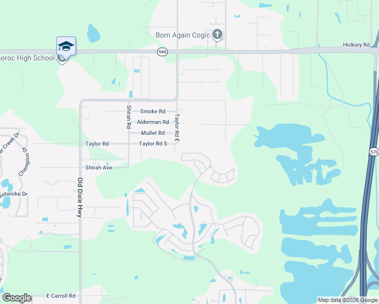 map of restaurants, bars, coffee shops, grocery stores, and more near 3927 Barnes Road in Auburndale