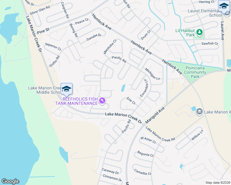 map of restaurants, bars, coffee shops, grocery stores, and more near 422 Ohio Way in Kissimmee