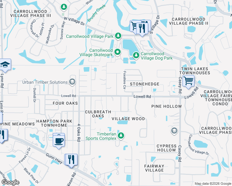map of restaurants, bars, coffee shops, grocery stores, and more near 4901 Lowell Road in Tampa