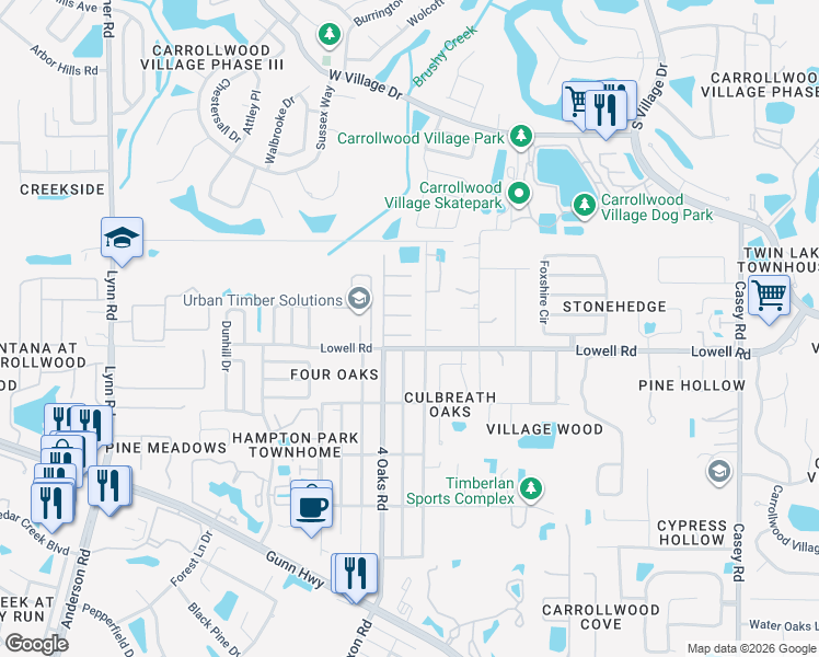 map of restaurants, bars, coffee shops, grocery stores, and more near 5109 Lesher Court in Tampa