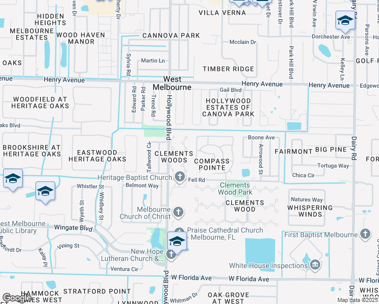 map of restaurants, bars, coffee shops, grocery stores, and more near 676 John Hancock Lane in Melbourne