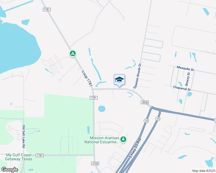 map of restaurants, bars, coffee shops, grocery stores, and more near 2701 Farm to Market Road 3036 in Rockport