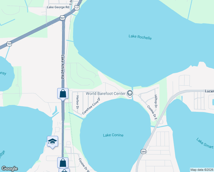 map of restaurants, bars, coffee shops, grocery stores, and more near 4066 Island Lakes Drive in Winter Haven