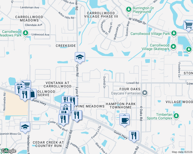 map of restaurants, bars, coffee shops, grocery stores, and more near 5606 Pinnacle Heights Circle in Tampa