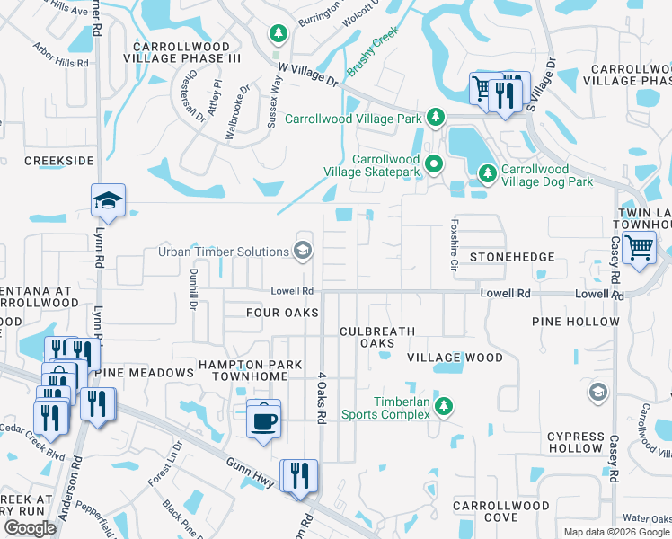 map of restaurants, bars, coffee shops, grocery stores, and more near 5109 Lesher Court in Tampa