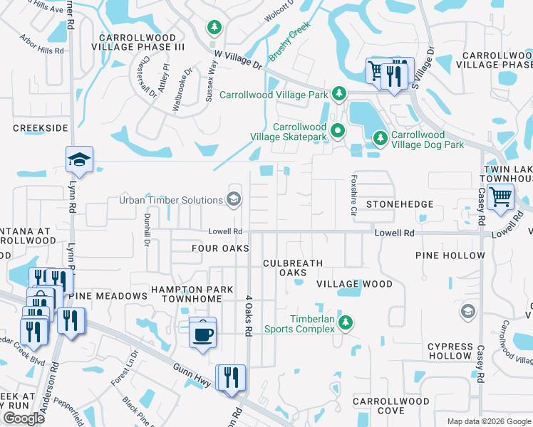 map of restaurants, bars, coffee shops, grocery stores, and more near 5109 Lesher Court in Tampa