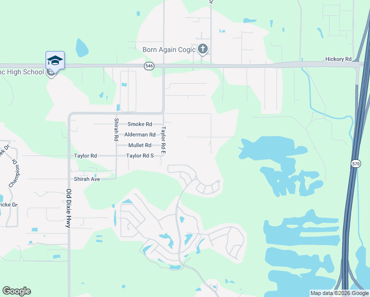 map of restaurants, bars, coffee shops, grocery stores, and more near 3927 Barnes Road in Auburndale