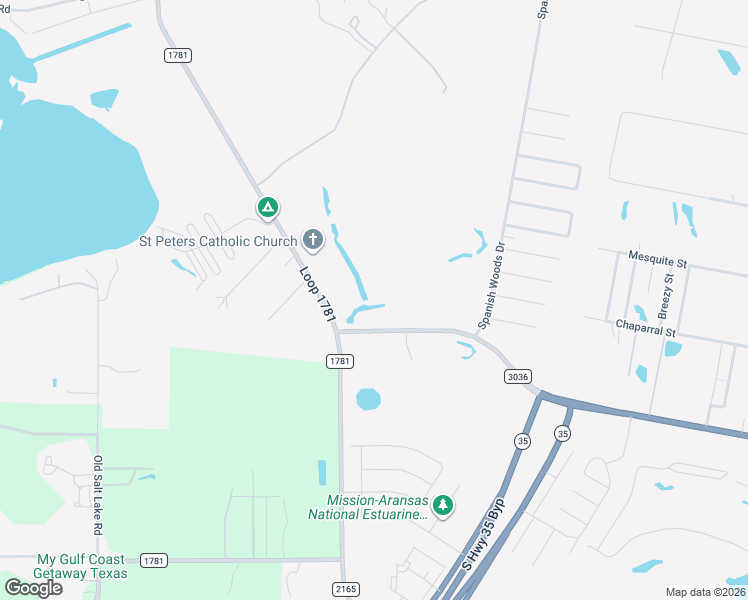 map of restaurants, bars, coffee shops, grocery stores, and more near 2842 Loop 1781 in Rockport