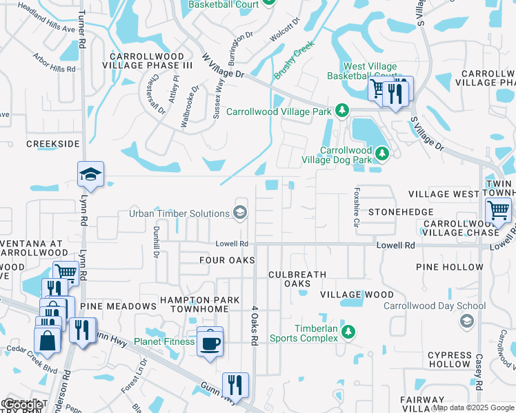 map of restaurants, bars, coffee shops, grocery stores, and more near 5123 Hector Court in Tampa