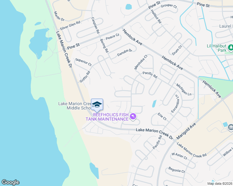map of restaurants, bars, coffee shops, grocery stores, and more near 518 Lakeview Court in Poinciana
