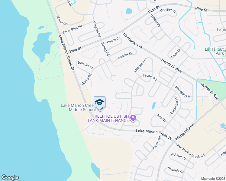map of restaurants, bars, coffee shops, grocery stores, and more near 518 Lakeview Court in Poinciana
